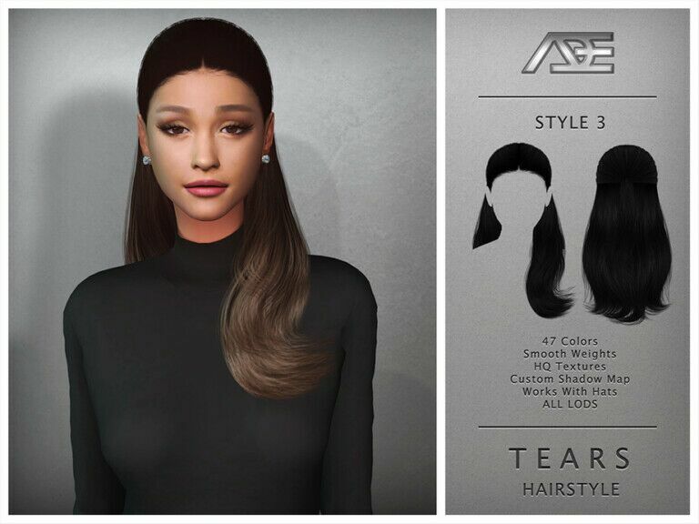 Tears Hair 3 By Ade_Darma Sims 4 CC