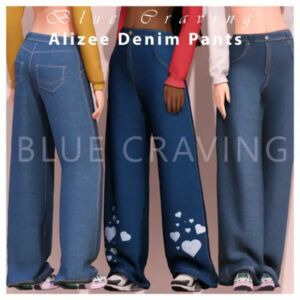 Alizee Denim Pants By Blue Craving Sims 4 CC