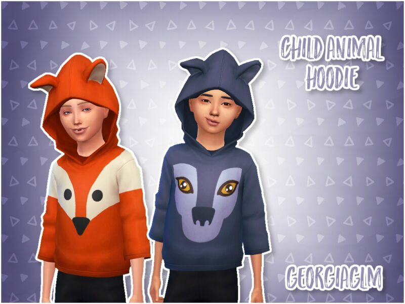 Child Animal Hoodie By Georgiaglm Sims 4 CC