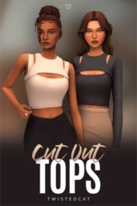 Cutout Tops By Twisted-Cat Sims 4 CC