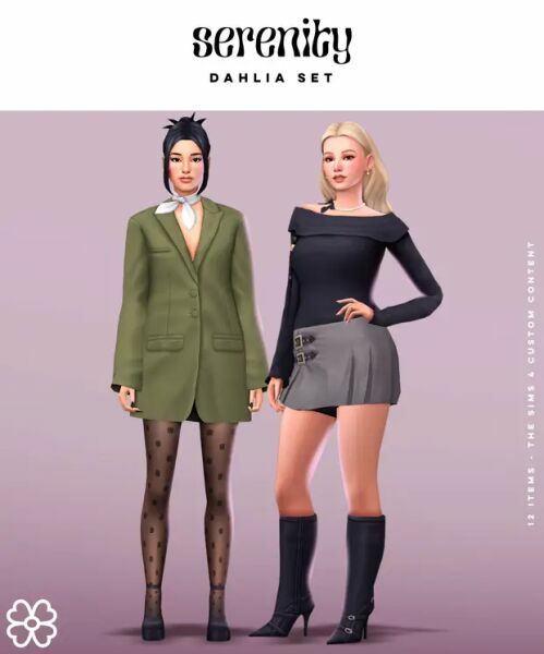 Dahlia SET (12 Items) By Serenity Sims 4 CC