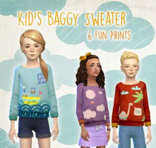 EA Kid’s Baggy Sweater Recolor By Missrubybird Sims 4 CC