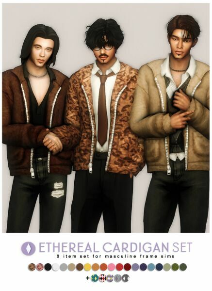 Ethereal Cardigan SET Redux By Nucrests Sims 4 CC