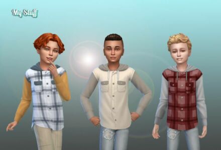 Hoodie Flannel For Kids By MY Stuff Sims 4 CC