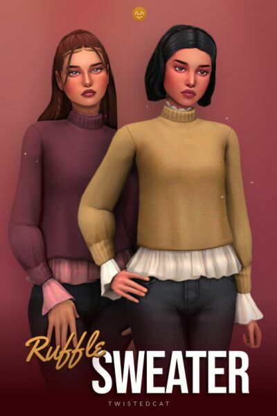 Ruffle Sweater By Twisted-Cat Sims 4 CC