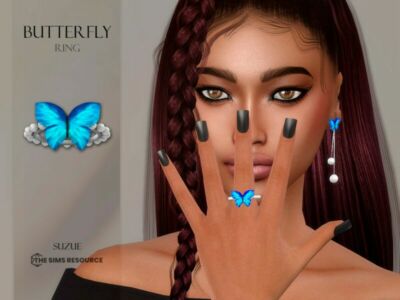 Butterfly Ring By Suzue Sims 4 CC