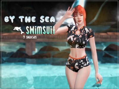 By The SEA Swimsuit – Female By DRO Sims 4 CC