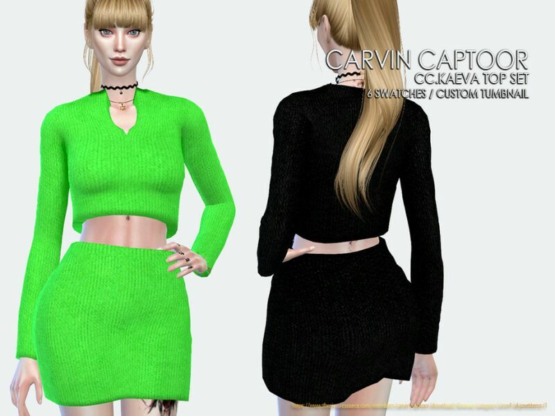 Cc.kaeva TOP SET By Carvin Captoor Sims 4 CC