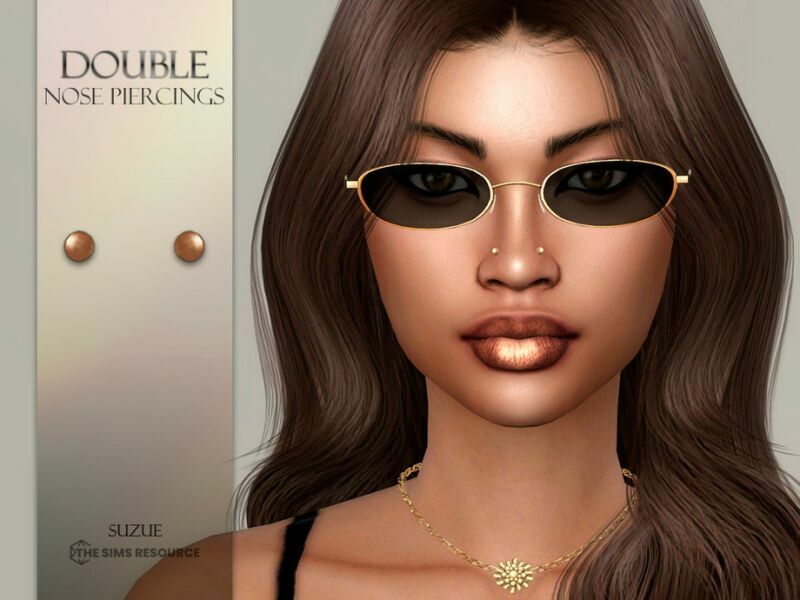 Double Nose Piercings By Suzue Sims 4 CC