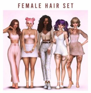Female Hair SET By Kamiiri Sims 4 CC