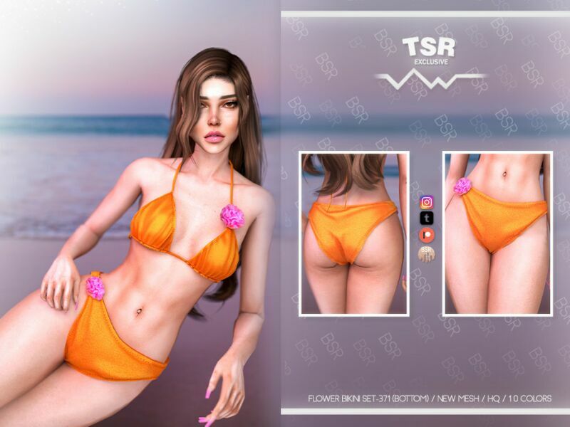 Flower Bikini SET-371 (Bottom) BD1024 By Busra-Tr Sims 4 CC