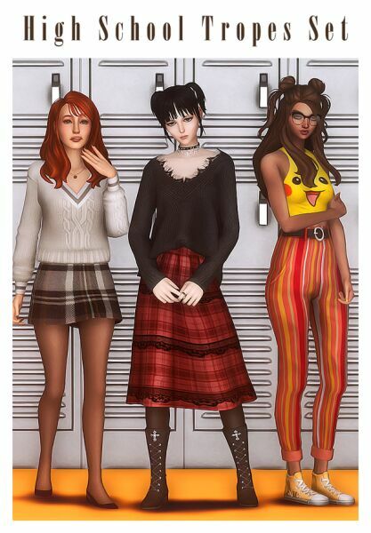 High School Tropes SET By Kamiiri Sims 4 CC