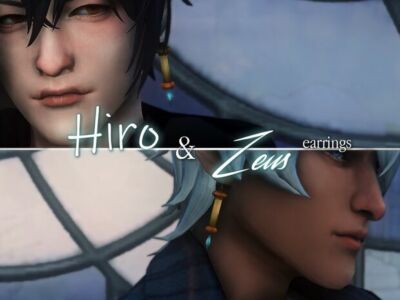 Hiro + Zeus Earrings By DRO Sims 4 CC