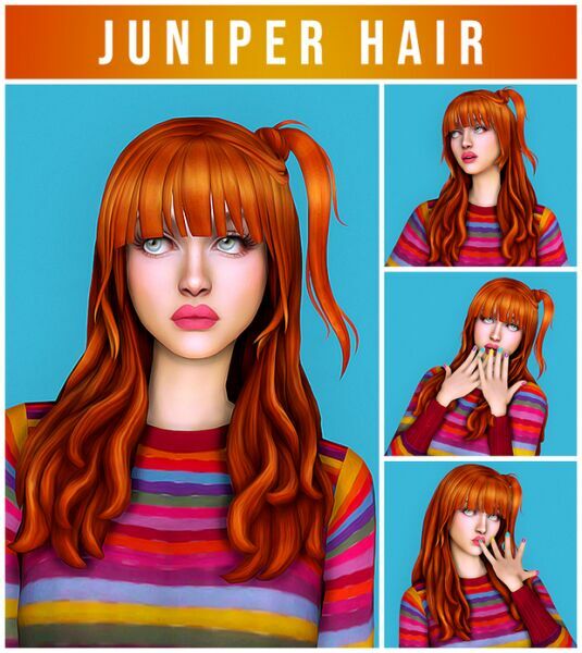 Juniper Hair By Kamiiri Sims 4 CC