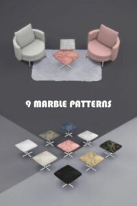 Marble Table SET Sims 4 Furniture By Mono Sims 4 CC