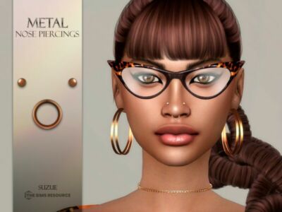 Metal Nose Piercings By Suzue Sims 4 CC