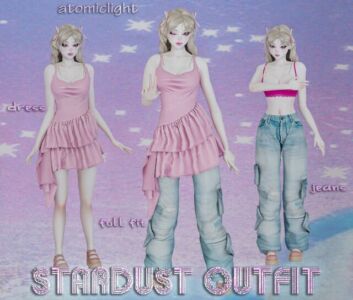 Stardust Outfit (3 Versions) By Lanathellama418 Sims 4 CC