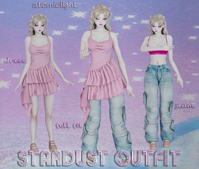 Stardust Outfit (3 Versions) By Lanathellama418 Sims 4 CC