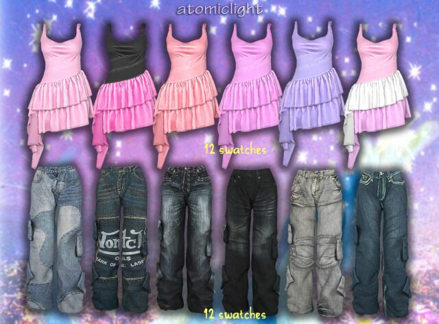 sims 4 cc stardust outfit 3 versions by lanathellama418 2