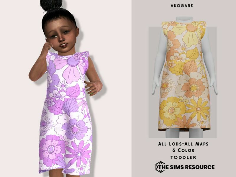 T-Elsie Dress By _Akogare_ Sims 4 CC