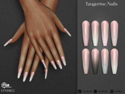Tangerine Nails By Lvndrcc Sims 4 CC