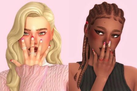 Valentine Nail Redux By Kissyck Sims 4 CC