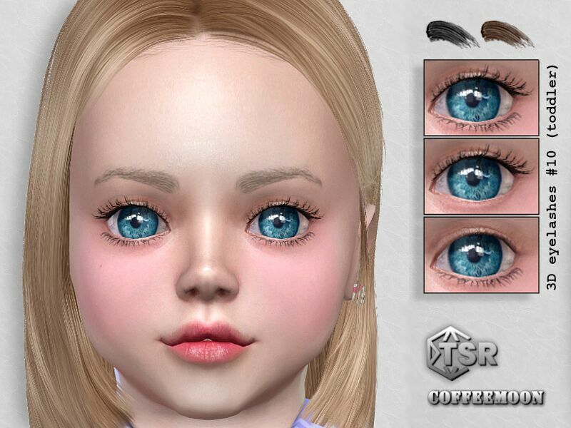 3D Eyelashes #10 (Toddler) By Coffeemoon Sims 4 CC