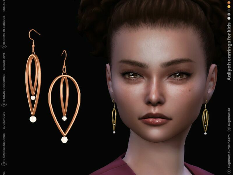 Aaliyah Earrings For Kids Sims 4 CC