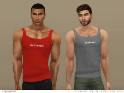 Achiever – Men’S Tank TOP By Cherryberrysim Sims 4 CC