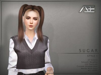 ADE – Sugar Style 1 (Hairstyle) Sims 4 CC