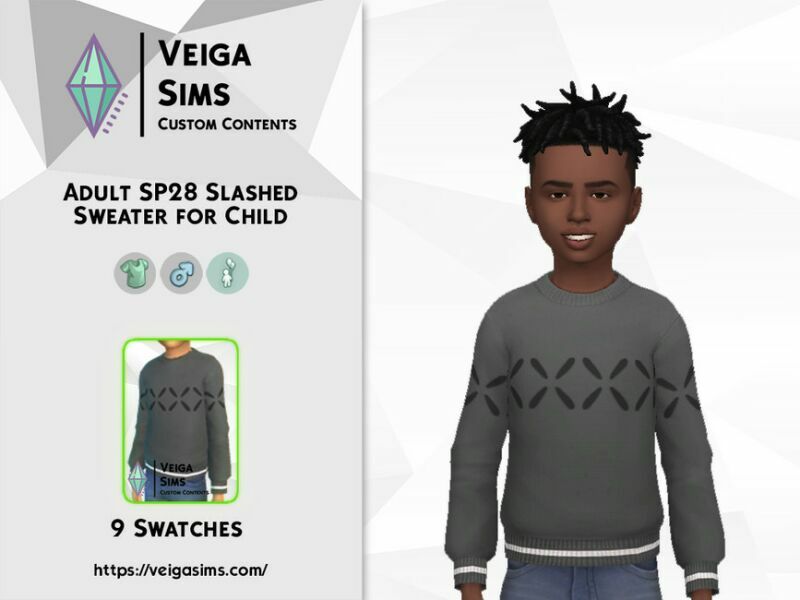 sims 4 cc adult sp28 slashed sweater for child 2