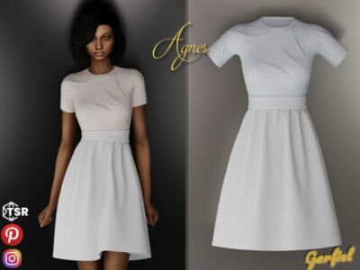 Agnes – Daily Dress In Light Pastel Colors / Everyday Sims 4 CC