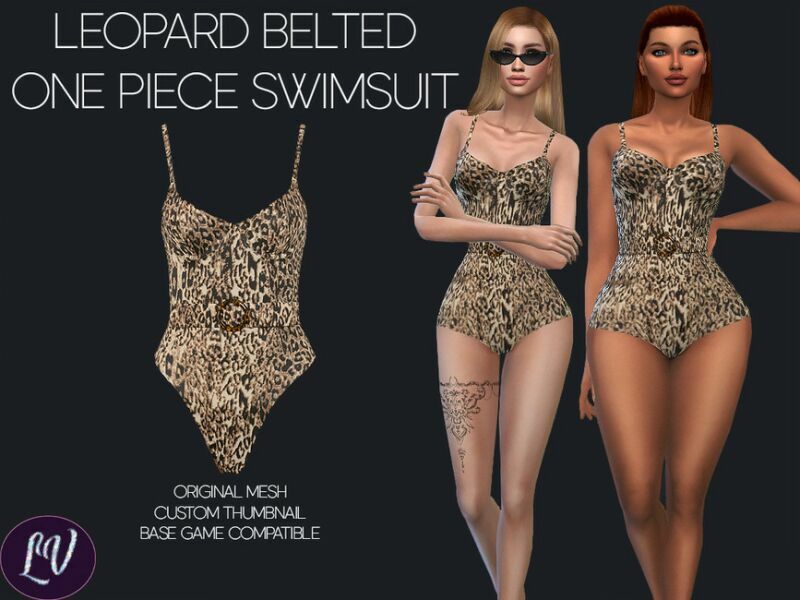 Aguilla – Leopard Swimsuit By Linavees Sims 4 CC