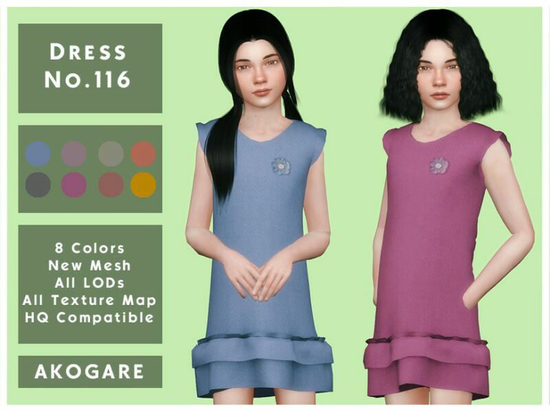 Akogare Dress NO.116 By _Akogare_ Sims 4 CC