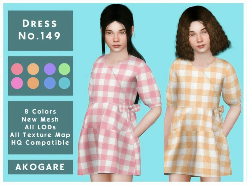 Akogare Dress NO.149 By _Akogare_ Sims 4 CC