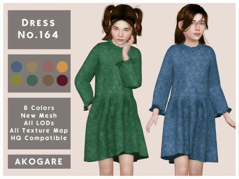 Akogare Dress NO.164 By _Akogare_ Sims 4 CC