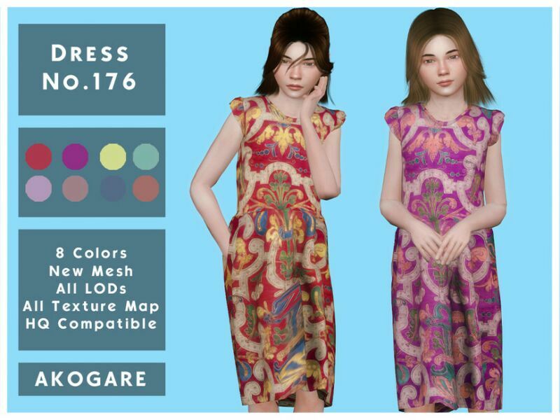 Akogare Dress NO.176 By _Akogare_ Sims 4 CC