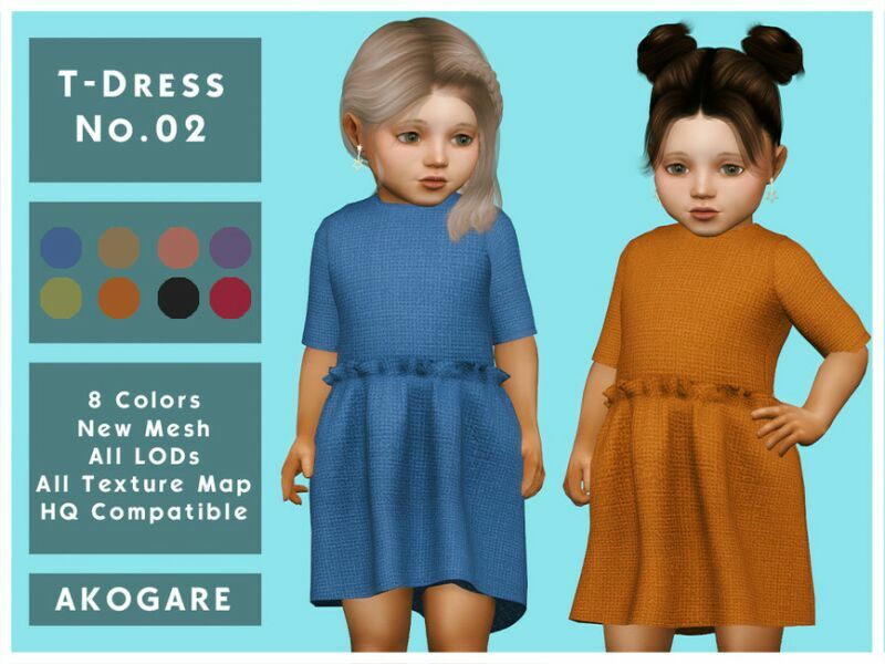 Akogare T-Dress NO.02 By _Akogare_ Sims 4 CC