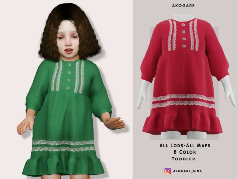 Akogare T-Dress NO.31 By _Akogare_ Sims 4 CC