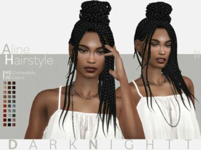 Aline Hairstyle By Darknightt Sims 4 CC