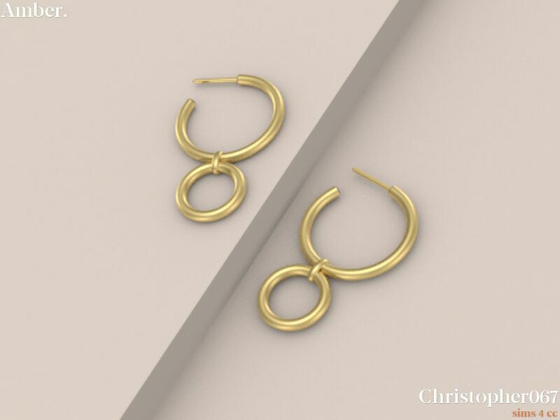 sims 4 cc amber earrings by christopher067 3