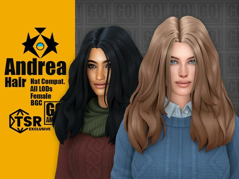 Andrea Hair Sims 4 CC