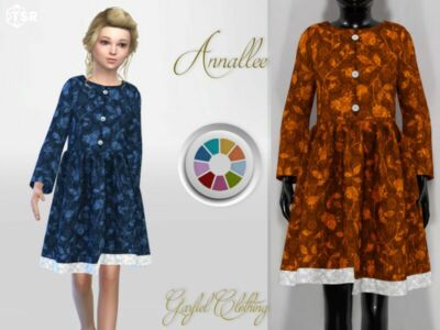 Annallee – Cute Dress With Floral Pattern By Garfiel Sims 4 CC