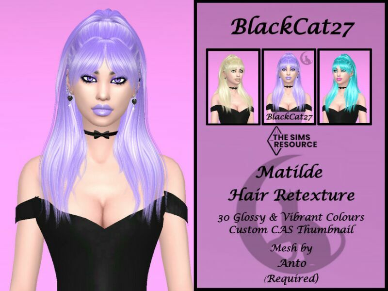 Anto Matilde Hair Retexture (Mesh Needed) By Blackcat27 Sims 4 CC