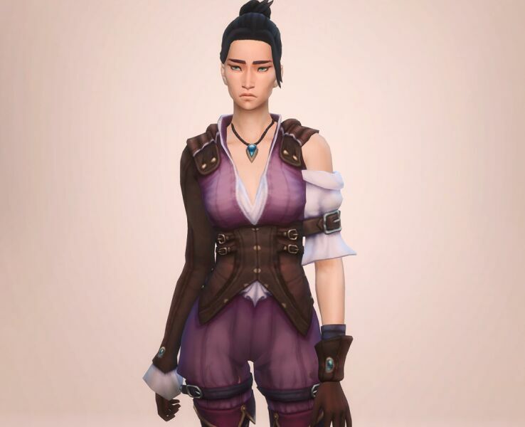 sims 4 cc arcane caitlyn by monosims 3