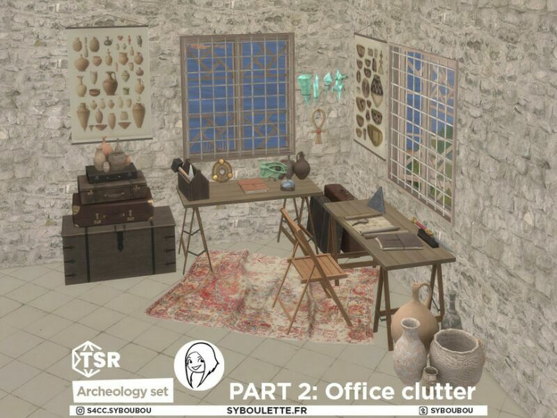 Archeology SET Part 2: Office Clutter By Syboubou Sims 4 CC