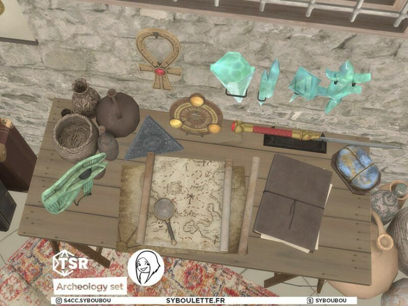 sims 4 cc archeology set part 2 office clutter by syboubou 2