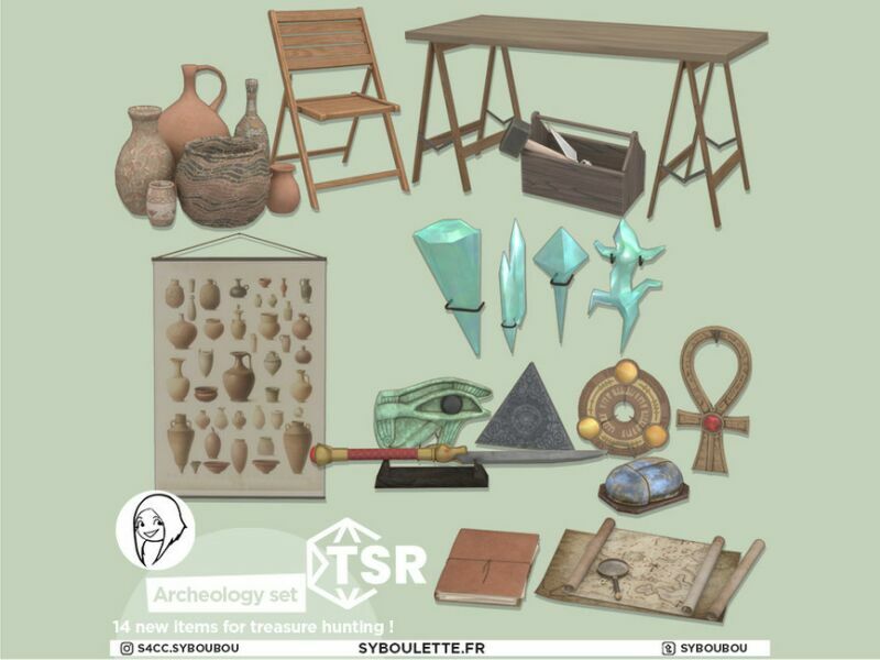 sims 4 cc archeology set part 2 office clutter by syboubou 3