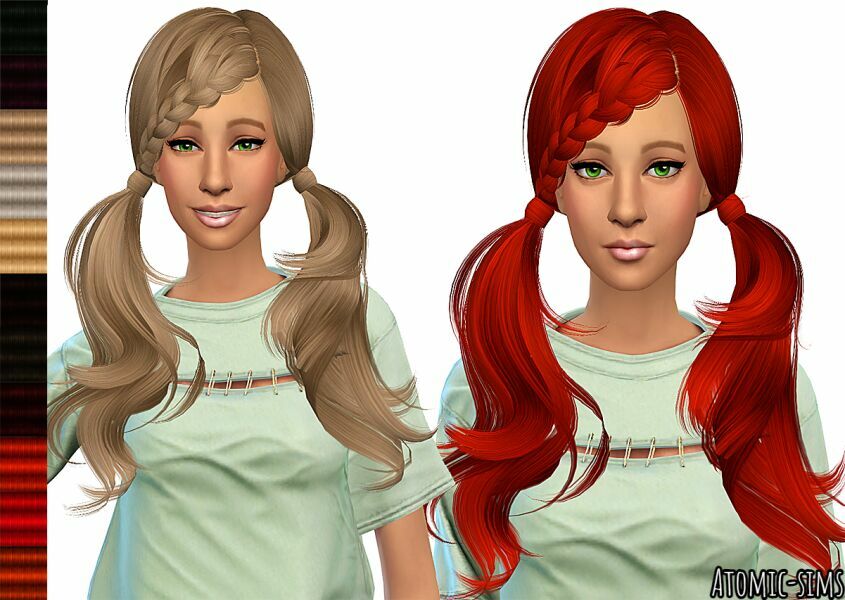 B-Flysims Hair 052 Retexture By Atomic-Sims Sims 4 CC