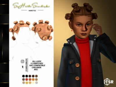 Bantu Knots Hairstyle (Children) By Sehablasimlish Sims 4 CC